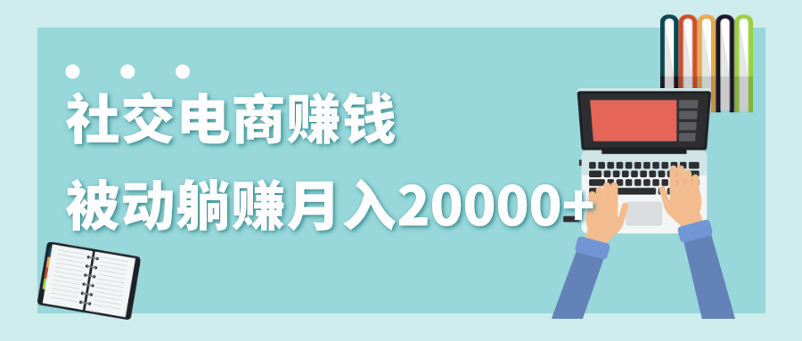 2020年最赚钱的副业，社交电商被动躺赚月入20000+，躺着就有收入（视频+文档）-啄木鸟资源库