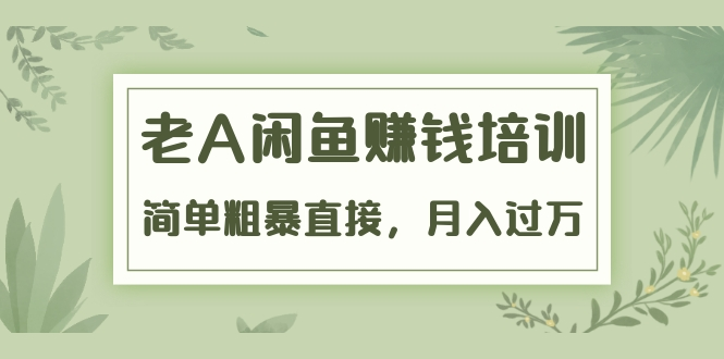 《老A闲鱼赚钱培训》简单粗暴直接，月入过万真正的闲鱼战术实课（51节课）-啄木鸟资源库