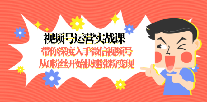 视频号运营实战课，带你深度入手微信视频号1.0，从0粉丝开始快速涨粉变现-啄木鸟资源库