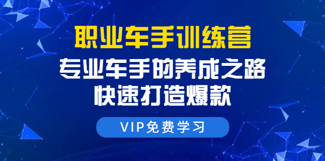 职业车手训练营：专业车手的养成之路，快速打造爆款（8节-无水印直播课）-啄木鸟资源库