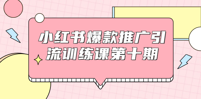 小红书爆款推广引流训练课第十期，手把手带你玩转小红书，轻松月入过万-啄木鸟资源库