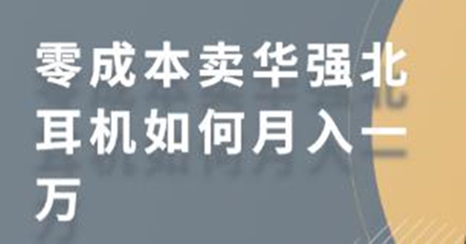 零成本卖华强北耳机如何月入10000+，教你在小红书上卖华强北耳机-啄木鸟资源库