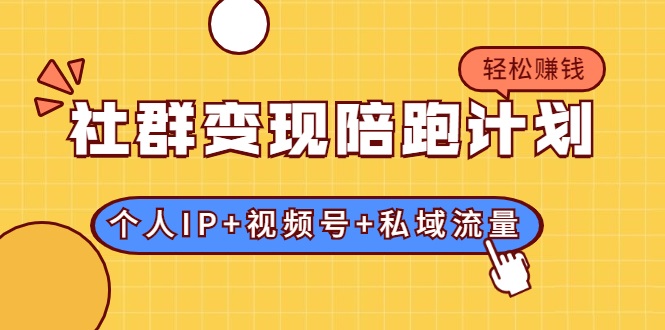 社群变现陪跑计划：建立“个人IP+视频号+私域流量”的社群商业模式轻松赚钱-啄木鸟资源库