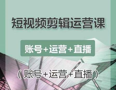 南小北短视频剪辑运营课：账号+运营+直播，零基础学习手机剪辑【视频课程】-啄木鸟资源库