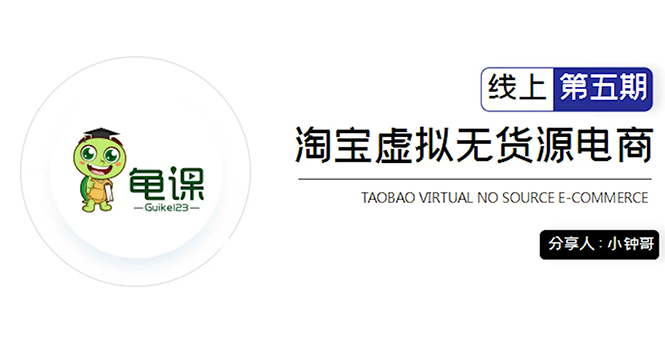 龟课·淘宝虚拟无货源电商5期，全程直播 现场实操，一步步教你轻松实现躺赚-啄木鸟资源库