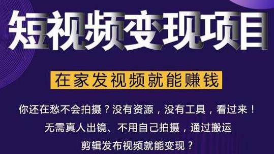 在家也能操作的短视频赚钱项目，无需真人，不用拍摄，纯搬运月入2到5万-啄木鸟资源库