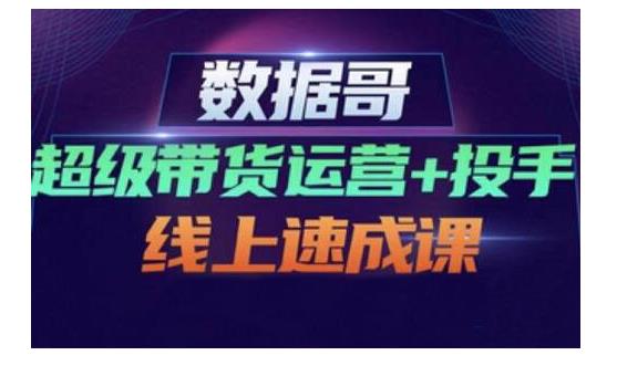 数据哥·超级带货运营+投手线上速成课，快速提升运营和熟悉学会投手技巧-啄木鸟资源库