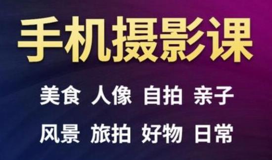 手机摄影一次学透，教程内容包括：美食、人像、自拍、风景、好物等-啄木鸟资源库