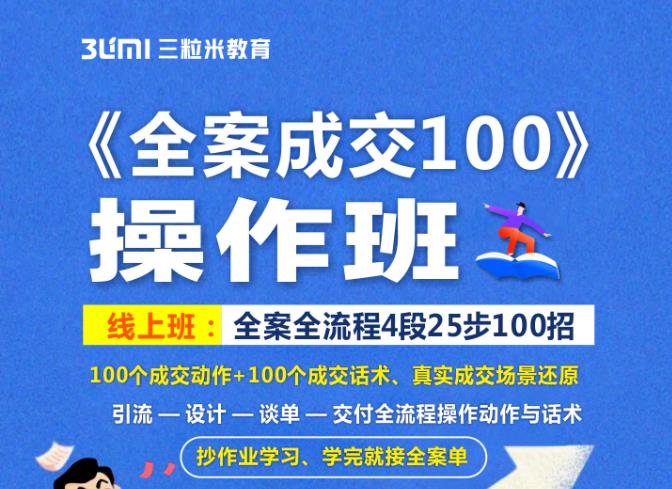 《全案成交100》全案全流程4段25步100招，操作班-啄木鸟资源库