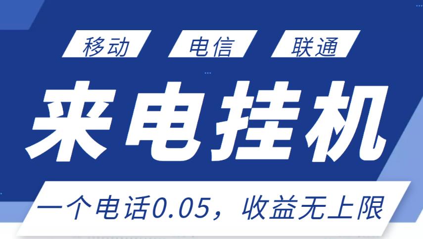 最新来电挂机项目，一个电话0.05，单日收益无上限-啄木鸟资源库