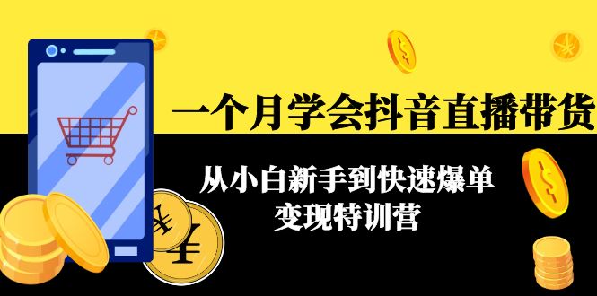 一个月学会抖音直播带货：从小白新手到快速爆单变现特训营(63节课)-啄木鸟资源库