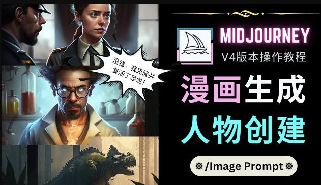 Midjourney V4版本操作教程：2个简单参数，完成漫画生成，人物创建-啄木鸟资源库