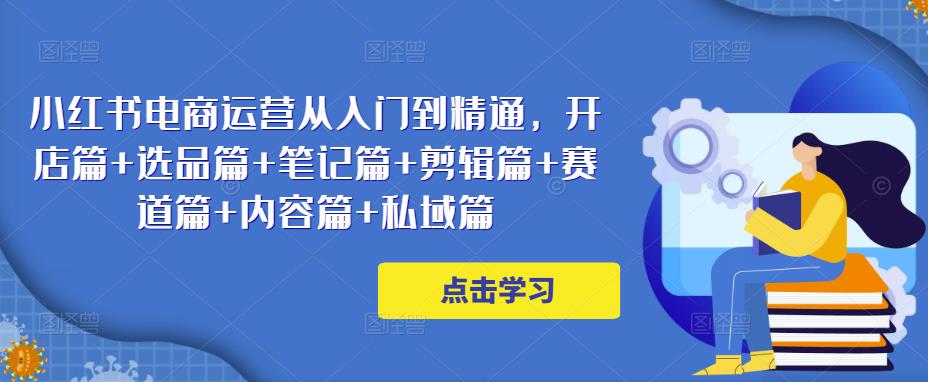 小红书电商运营从入门到精通，开店篇+选品篇+笔记篇+剪辑篇+赛道篇+内容篇+私域篇-啄木鸟资源库