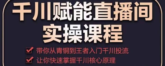 千川赋能直播间实操课程，带你从青铜到王者的入门千川投流，让你快速掌握千川核心原理-啄木鸟资源库