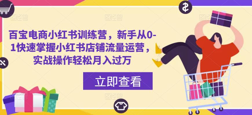 百宝电商小红书训练营，新手从0-1快速掌握小红书店铺流量运营，实战操作轻松月入过万-啄木鸟资源库