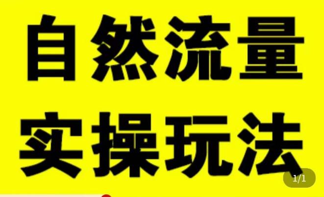 拼多多自然流量天花板，拼多多自然流的实操玩法，自然流量是怎么来的，如何开车带来自然流等知识-啄木鸟资源库