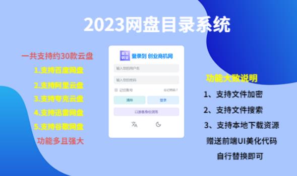 （项目课程）2023网盘目录运营系统，一键安装教学，一共支持约30款云盘-啄木鸟资源库