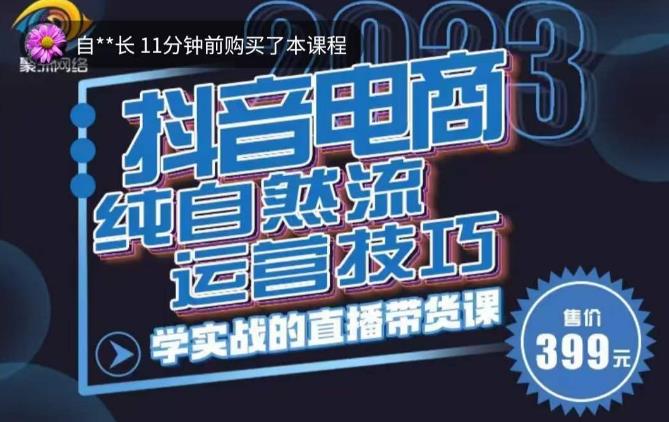 李扭扭·2023自然流运营技巧，纯自然流不亏品起盘直播间，实战直播带货课（视频课+话术文档）-啄木鸟资源库