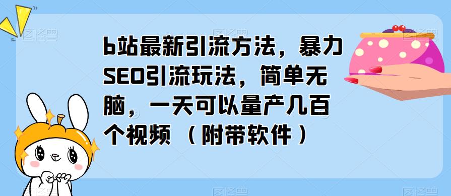 b站最新引流方法，暴力SEO引流玩法，简单无脑，一天可以量产几百个视频（附带软件）-啄木鸟资源库