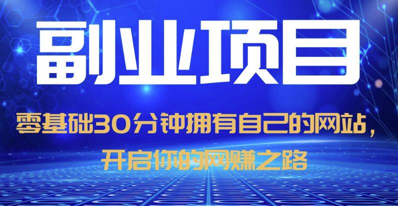 零基础30分钟拥有自己的网站，日赚1000+，开启你的网赚之路-啄木鸟资源库