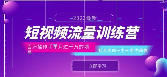 短视频流量训练营：百万操作手单月过千万的项目：抖音变现王中王能力超强-啄木鸟资源库