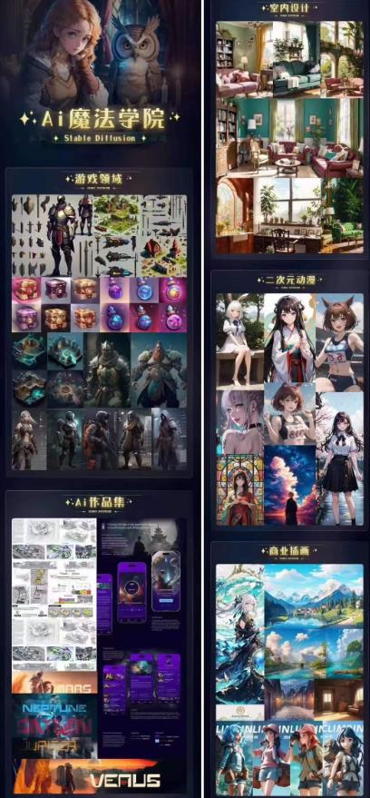 Ai魔法绘画 Stable Diffusion专业课高效辅助Ui/运营作品集0到精通系统课-啄木鸟资源库