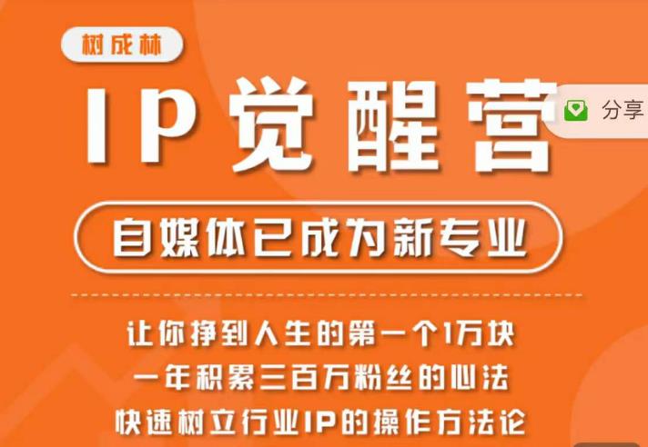 树成林·IP觉醒营，快速树立行业IP的操作方法论，让你赚到人生的第一个1万块（更新）-啄木鸟资源库