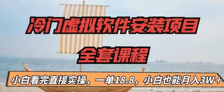 冷门虚拟软件安装项目，一单18.8，小白也能月入3W＋【揭秘】-啄木鸟资源库