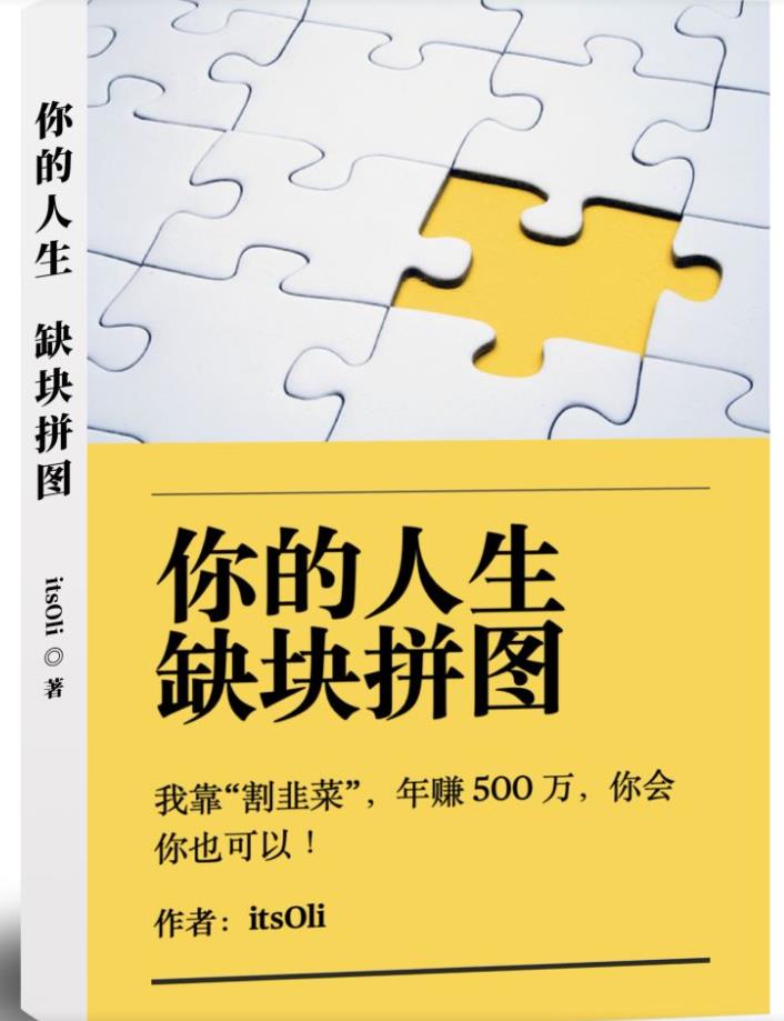 某高赞电子书《你的人生，缺块拼图——我靠“割韭菜”，年赚500万，你会你也可以》-啄木鸟资源库