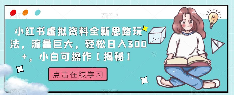 小红书虚拟资料全新思路玩法，流量巨大，轻松日入300+，小白可操作【揭秘】-啄木鸟资源库