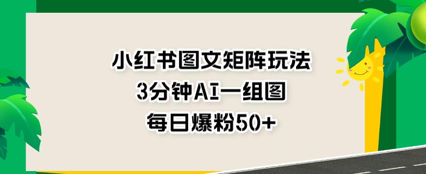 小红书图文矩阵玩法，3分钟AI一组图，每日爆粉50+【揭秘】-啄木鸟资源库