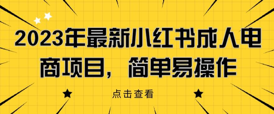 2023年最新小红书成人电商项目，简单易操作【详细教程】【揭秘】-啄木鸟资源库