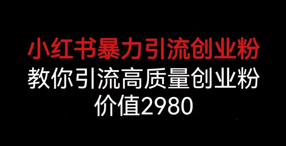 小红书暴力引流创业粉，教你引流高质量创业粉，价值2980【揭秘】-啄木鸟资源库