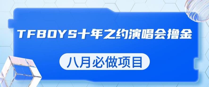 最新蓝海项目，靠最近非常火的TFBOYS十年之约演唱会流量掘金，八月必做的项目【揭秘】-啄木鸟资源库