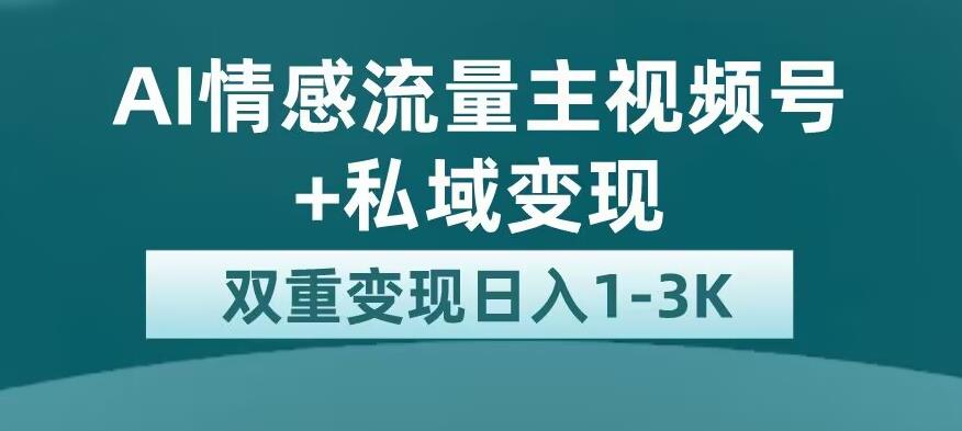 全新AI情感流量主视频号+私域变现，日入1-3K，平台巨大流量扶持【揭秘】-啄木鸟资源库