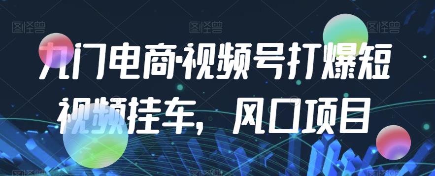 九门电商·视频号打爆短视频挂车，风口项目-啄木鸟资源库