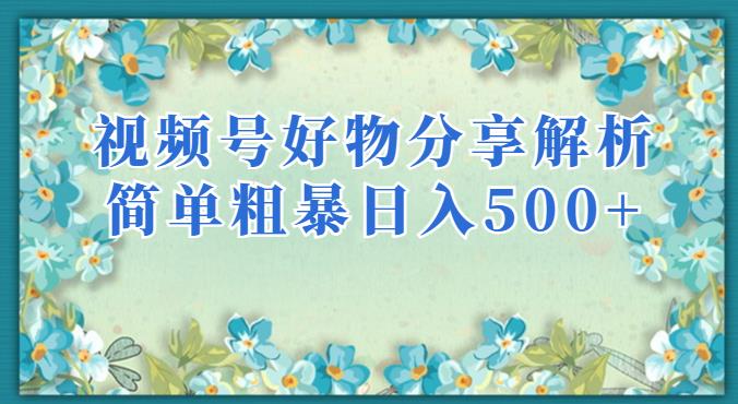 视频号好物分享解析，简单粗暴可以批量方大的项目【揭秘】-啄木鸟资源库