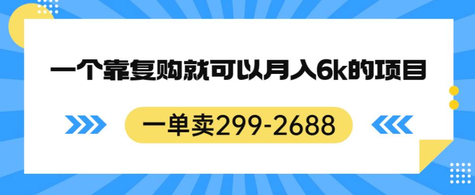 一单卖299-2688，一个靠复购就可以月入6k的暴利项目【揭秘】-啄木鸟资源库