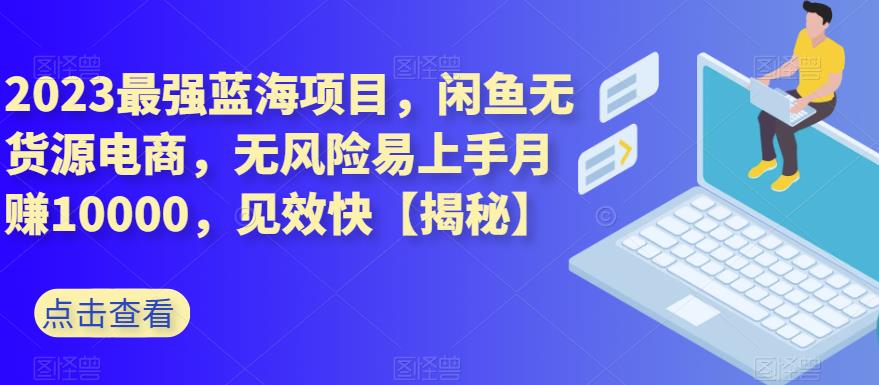 2023最强蓝海项目，闲鱼无货源电商，无风险易上手月赚10000，见效快【揭秘】-啄木鸟资源库