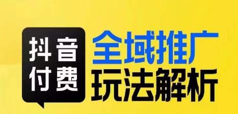 抖音付费全域推广玩法解析，抓住平台红利，小付费撬动大流量-啄木鸟资源库