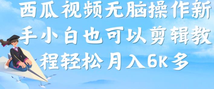 西瓜视频搞笑号，无脑操作新手小白也可月入6K-啄木鸟资源库