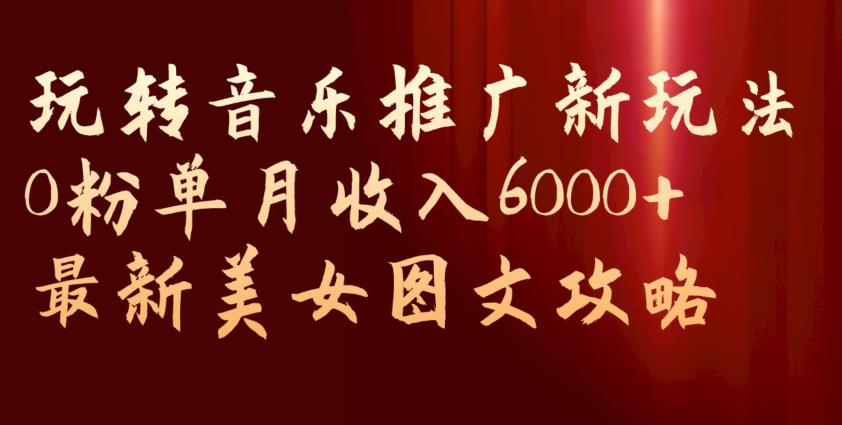 玩转音乐推广新玩法，0粉单月收入6000+，最新美女图文攻略【揭秘】-啄木鸟资源库