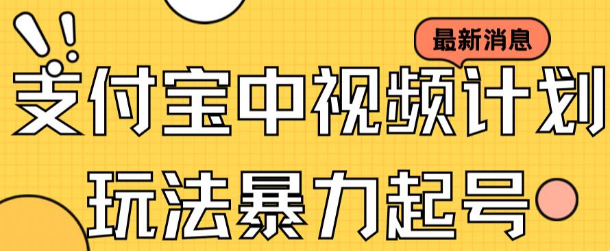 支付宝中视频玩法暴力起号影视起号有播放即可获得收益（带素材）-啄木鸟资源库