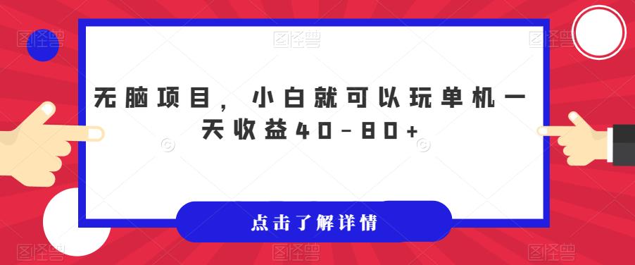 无脑项目，小白就可以玩单机一天收益40-80+【揭秘】-啄木鸟资源库