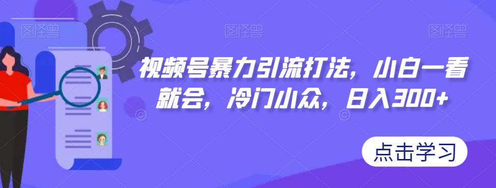 视频号暴力引流打法，小白一看就会，冷门小众，日入300+【揭秘】-啄木鸟资源库