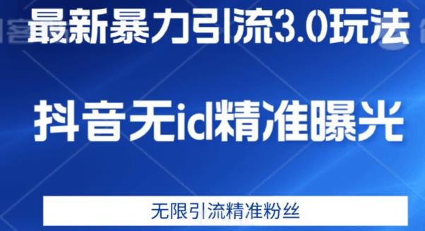 最新暴力引流3.0版本，抖音无id暴力引流各行业精准用户-啄木鸟资源库