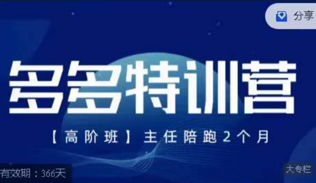 纪主任·多多特训营高阶班【9月13日更新】，拼多多最新玩法技巧落地实操-啄木鸟资源库