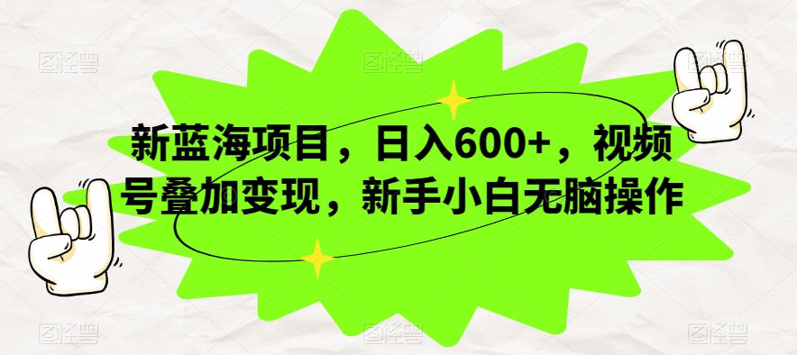 新蓝海项目，日入600+，视频号叠加变现，新手小白无脑操作【揭秘】-啄木鸟资源库