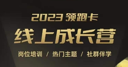 2023领跑卡线上成长营，淘宝运营各岗位培训，直通车、万相台、引力魔方、引流等，帮助突破成长瓶颈-啄木鸟资源库