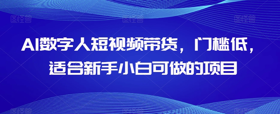 AI数字人短视频带货，门槛低，适合新手小白可做的项目-啄木鸟资源库